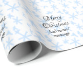Blauschneeflocken Weihnachtsmuster Schneemuster Geschenkpapier (Rolleneckpunkt)