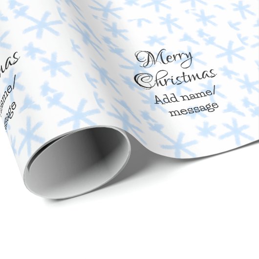 Blauschneeflocken Weihnachtsmuster Schneemuster Geschenkpapier (Rolleneckpunkt)