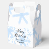 Blauschneeflocken Weihnachtsmuster Schneemuster Geschenkschachtel (Geöffnet)