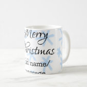 Blauschneeflocken Weihnachtsmuster Schneemuster Kaffeetasse (VorderseiteRechts)