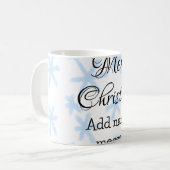 Blauschneeflocken Weihnachtsmuster Schneemuster Kaffeetasse (Vorderseite Links)