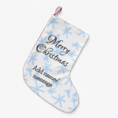 Blauschneeflocken Weihnachtsmuster Schneemuster Kleiner Weihnachtsstrumpf (Vorderansicht (hängend))