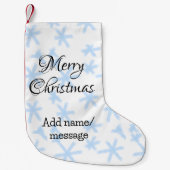 Blauschneeflocken Weihnachtsmuster Schneemuster Kleiner Weihnachtsstrumpf (Vorderseite)