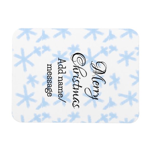 Blauschneeflocken Weihnachtsmuster Schneemuster Magnet (Horizontal)