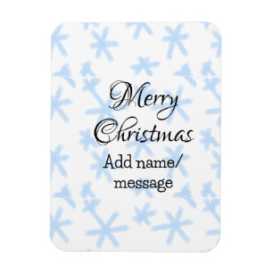 Blauschneeflocken Weihnachtsmuster Schneemuster Magnet