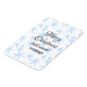 Blauschneeflocken Weihnachtsmuster Schneemuster Magnet (Linke Seite)