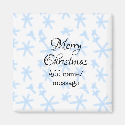 Blauschneeflocken Weihnachtsmuster Schneemuster Magnet (Vorne)