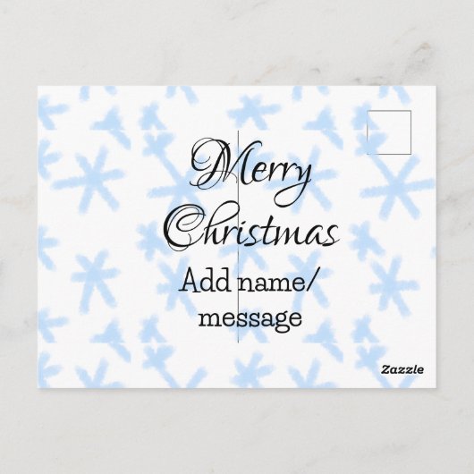 Blauschneeflocken Weihnachtsmuster Schneemuster Postkarte (Rückseite)