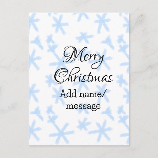 Blauschneeflocken Weihnachtsmuster Schneemuster Postkarte (Vorderseite)