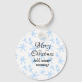 Blauschneeflocken Weihnachtsmuster Schneemuster Schlüsselanhänger (Vorderseite)