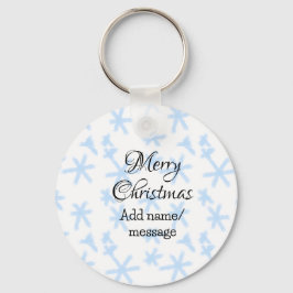 Blauschneeflocken Weihnachtsmuster Schneemuster Schlüsselanhänger