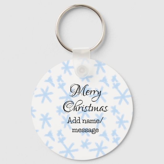 Blauschneeflocken Weihnachtsmuster Schneemuster Schlüsselanhänger (Vorderseite)
