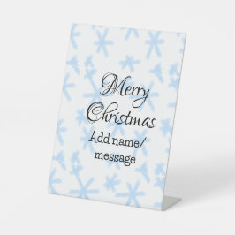 Blauschneeflocken Weihnachtsmuster Schneemuster Sockelschild