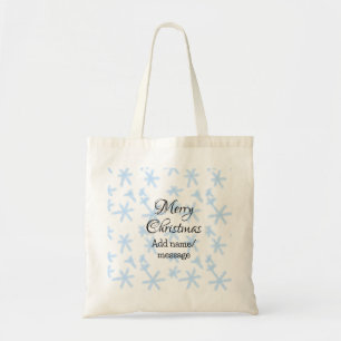 Blauschneeflocken Weihnachtsmuster Schneemuster Tragetasche