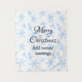 Blauschneeflocken Weihnachtsmuster Schneemuster Wandteppich (Vorderseite)