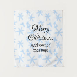 Blauschneeflocken Weihnachtsmuster Schneemuster Wandteppich