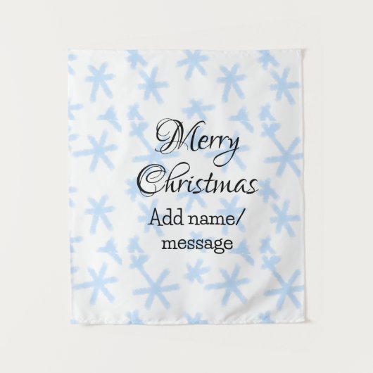 Blauschneeflocken Weihnachtsmuster Schneemuster Wandteppich (Vorderseite)