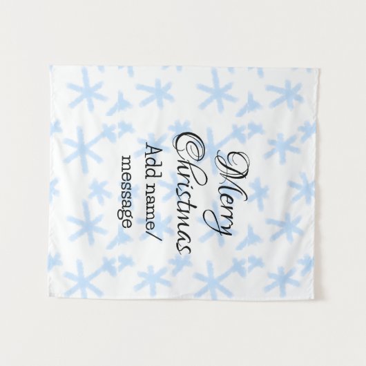 Blauschneeflocken Weihnachtsmuster Schneemuster Wandteppich (Vorderseite (Horizontal))