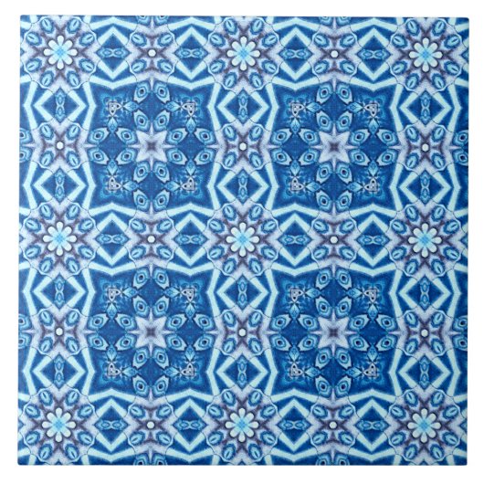 Blauschneeviereckiges Muster Fliese (Vorderseite)