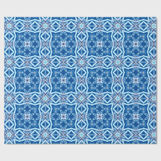 Blauschneeviereckiges Muster Geschenkpapier (Flach)