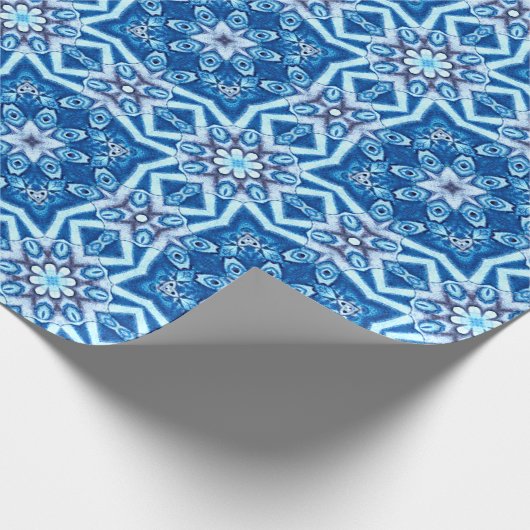 Blauschneeviereckiges Muster Geschenkpapier (Ecke)