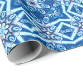 Blauschneeviereckiges Muster Geschenkpapier (Rolleneckpunkt)