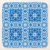 Blauschneeviereckiges Muster Rechteckiger Pappuntersetzer (Vorderseite)