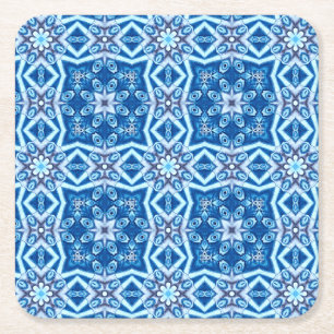 Blauschneeviereckiges Muster Rechteckiger Pappuntersetzer