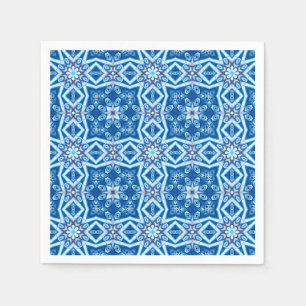 Blauschneeviereckiges Muster Serviette