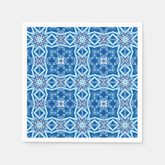 Blauschneeviereckiges Muster Serviette