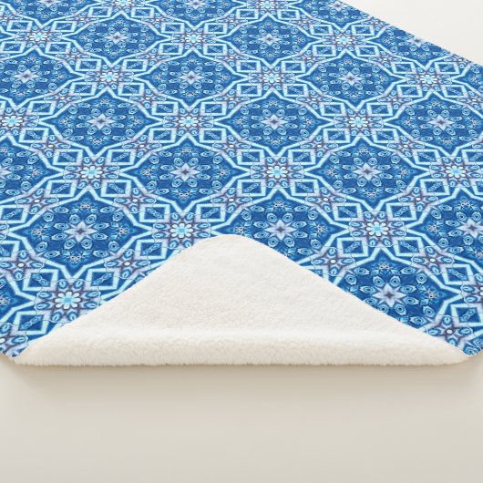 Blauschneeviereckiges Muster Sherpadecke (3/4)