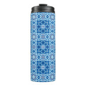 Blauschneeviereckiges Muster Thermosbecher (Vorderseite)