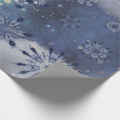Blauschneewackelpapier Geschenkpapier (Ecke)