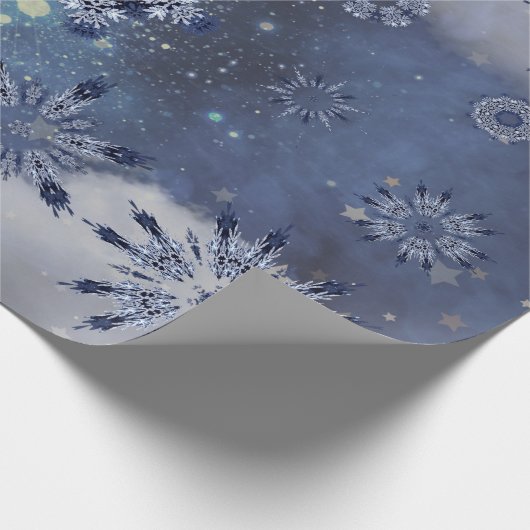 Blauschneewackelpapier Geschenkpapier (Ecke)