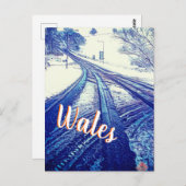 Blauschneewinterstraße in Wales Postkarte (Vorne/Hinten)