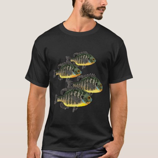 Blauschuppiger Sonnenbarsch Schwarm T-Shirt (Vorderseite)