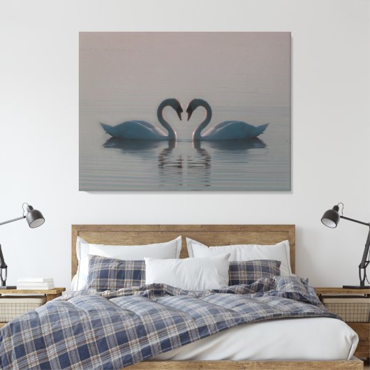 Blauschwäne müssen Liebe sein Leinwanddruck (Insitu (Schlafzimmer))