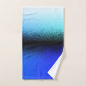 Blauschwarz Abstrakte Artwork Badhandtuch Set (Handtuch)