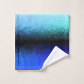 Blauschwarz Abstrakte Artwork Badhandtuch Set (Waschlappen)
