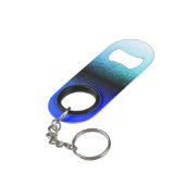 Blauschwarz Abstrakte Artwork Mini Flaschenöffner (Rückseite Schrägansicht)