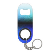 Blauschwarz Abstrakte Artwork Mini Flaschenöffner (Rückseite)