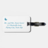 Blauschwarz abstrakter Schmetterling mit Gepäckanh Gepäckanhänger (Rückseite horizontal)