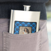 Blauschwarz Kariertes Foto Stahlkolben Flachmann (Beispiel)