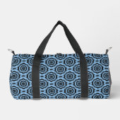 Blauschwarze Blume Nahtloses Muster Duffle Bag (Vorderseite)