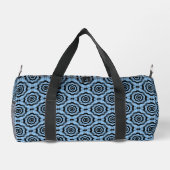 Blauschwarze Blume Nahtloses Muster Duffle Bag (Rückseite)
