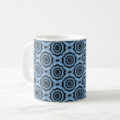 Blauschwarze Blume Nahtloses Muster Kaffeetasse (Vorderseite Links)