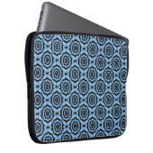 Blauschwarze Blume Nahtloses Muster Laptopschutzhülle (Vorne Rechts)