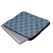 Blauschwarze Blume Nahtloses Muster Laptopschutzhülle (Vorne Knopf)