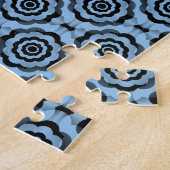 Blauschwarze Blume Nahtloses Muster Puzzle (Seite)