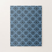 Blauschwarze Blume Nahtloses Muster Puzzle (Vertikal)